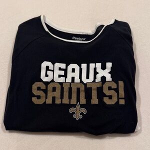 Reebok Black and Gold Geaux Saints Top